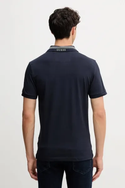 Polo tričko Guess NOLAN pánske, tmavomodrá farba, jednofarebné, M5YP66 J1314