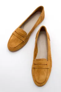 LuviShoes F02 Dámske horčicové semišové balerínky