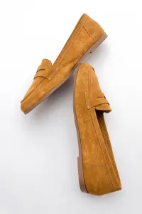 LuviShoes F02 Dámske horčicové semišové balerínky