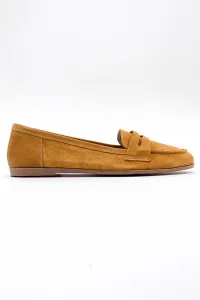 LuviShoes F02 Dámske horčicové semišové balerínky