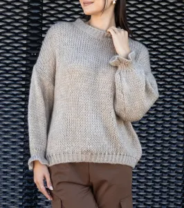 Gemre Jasno béžový asymetrický sveter Castia
