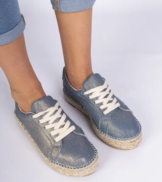 Gemre Modré lesklé espadrilky Werkato