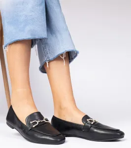 Gemre Čierne elegantné mokasíny s kryštálmi Banzao