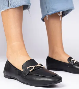 Gemre Čierne elegantné mokasíny s kryštálmi Banzao