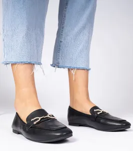Gemre Čierne elegantné mokasíny s kryštálmi Banzao