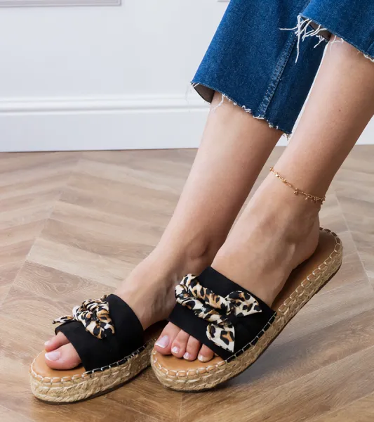 Gemre Čierne espadrilky s mašľou Kartis