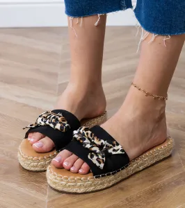 Gemre Čierne espadrilky s mašľou Kartis