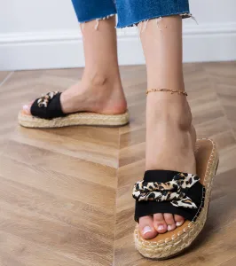 Gemre Čierne espadrilky s mašľou Kartis
