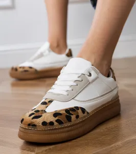 Gemre Biele tenisky s leopardím doplnkom Meril