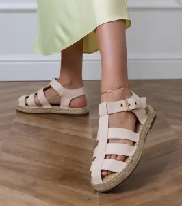 Gemre Béžové sandále espadrilky uzavreté Kleona