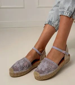 Gemre Fialové sandále espadrilky ažúrové Santos
