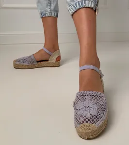 Gemre Fialové sandále espadrilky ažúrové Santos