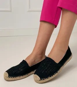 marka niezdefiniowana Čierne ažúrové espadrilky na platforme Plevis