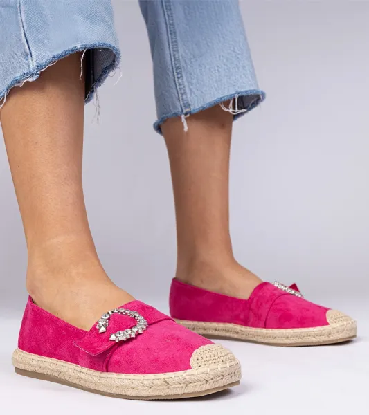 Gemre Ružové espadrilky zdobené kamienkami Maruta