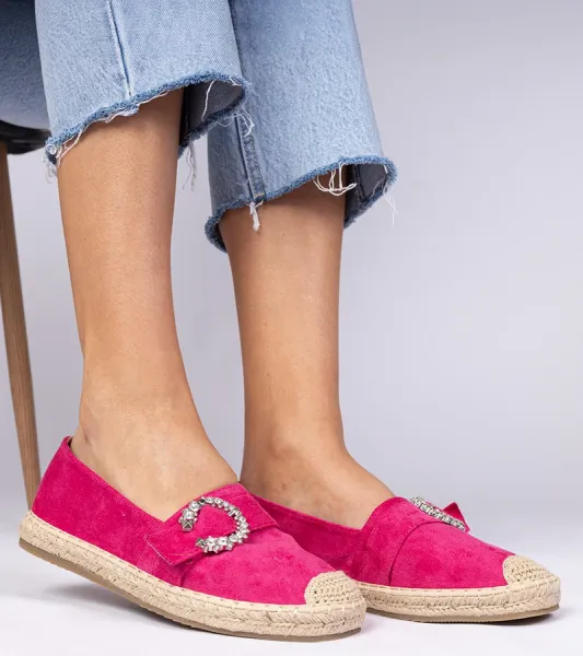 Gemre Ružové espadrilky zdobené kamienkami Maruta