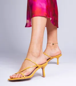 Gemre Žlté elegantné šľapky na ihličke Kapilon