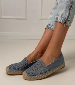 marka niezdefiniowana Modré dierkované espadrilky na platforme Plevis