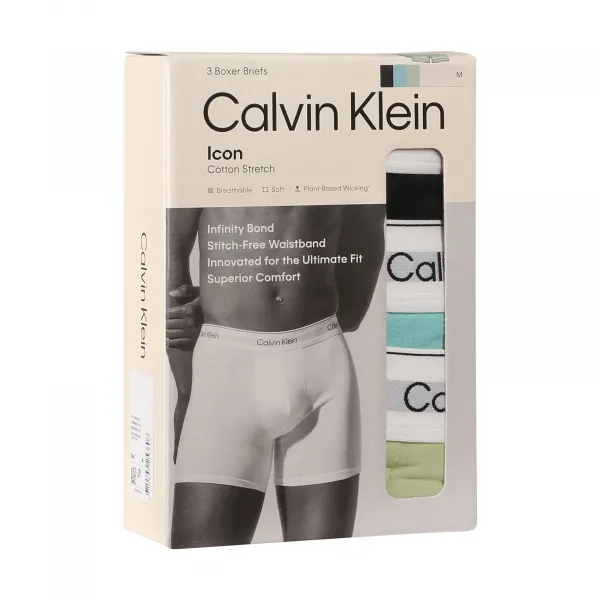 3PACK pánske boxerky Calvin Klein čierné (NB4394-VQX) M, trenky
