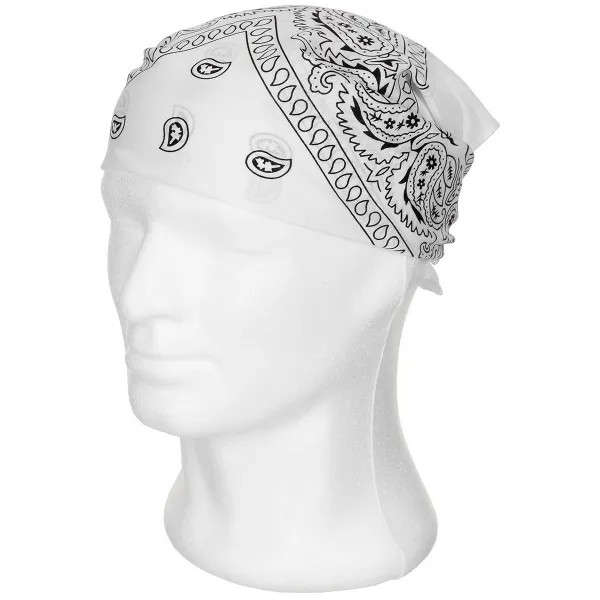 Šatka Bandana vzorovaná MFH 16403L - biela