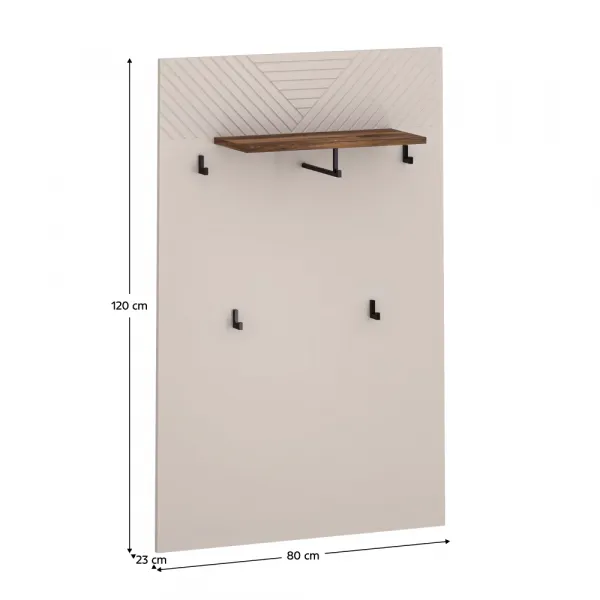 Vešiakový panel 80, kašmír/dub castello, EYCO