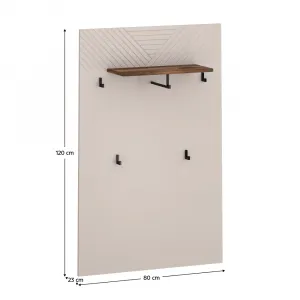 Vešiakový panel 80, kašmír/dub castello, EYCO