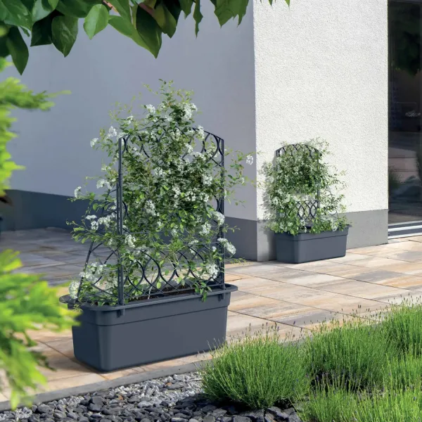 Prosperplast Kvetináč s pergolou Blomas 58 cm antracitový