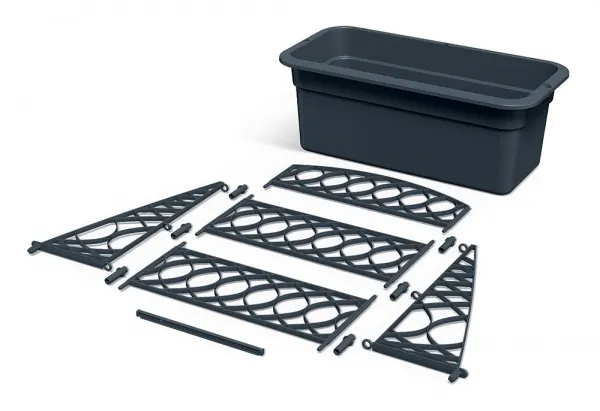 Prosperplast Kvetináč s pergolou Blomas 58 cm sivý