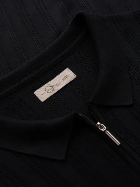 Pánske polo tričko s krátkym rukávom OMBRE T-shirt OM-POSS-0158 V-2 black