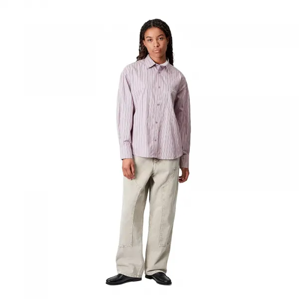 Carhartt WIP Grimsby Stripe Shirt W "Pink Fog" (I035134-32WXX)