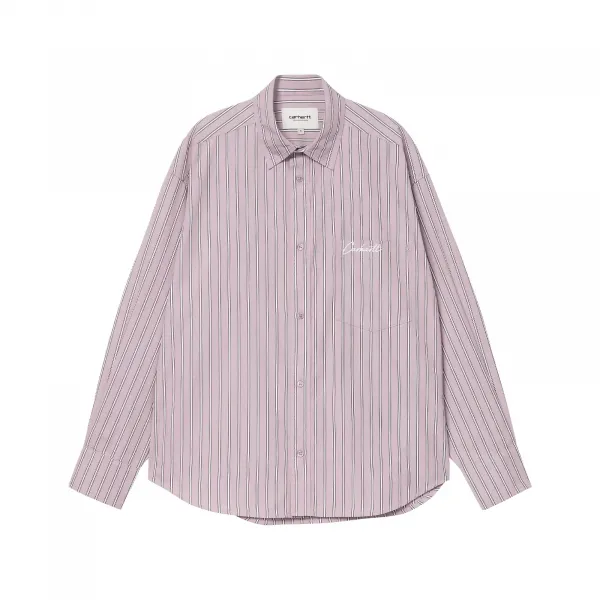 Carhartt WIP Grimsby Stripe Shirt W "Pink Fog" (I035134-32WXX)