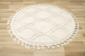 Koberec Berber 7063 3D kruh béžový/krémový