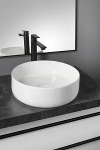 SAPHO - FIASTRA keramické umývadlo na dosku, priemer 40cm, biela FT801