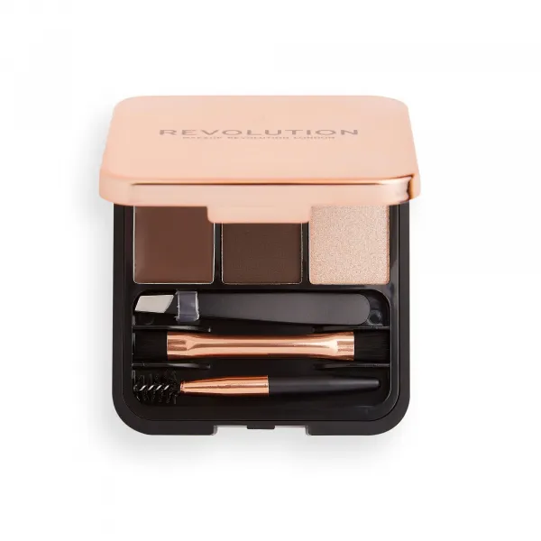 Makeup Revolution Brow Sculpt Kit sada pre dokonalé obočie odtieň Dark 2.2 g