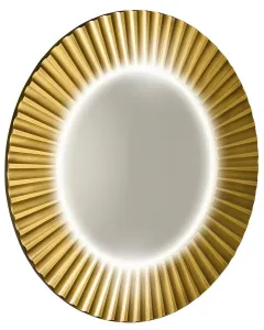 SAPHO - PRIDE guľaté zrkadlo s LED osvetlením v ráme, priemer 90cm, zlato PD950