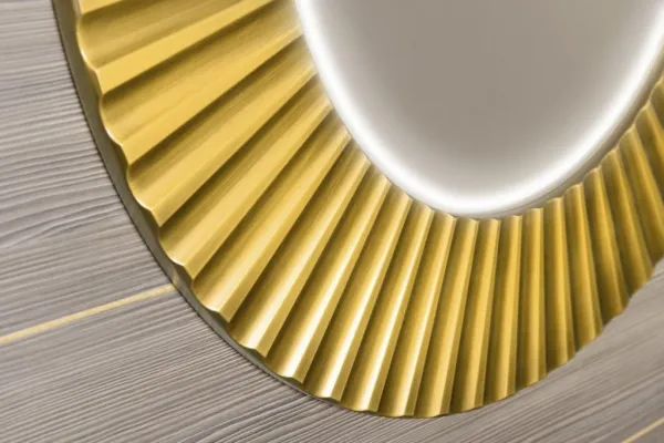 SAPHO - PRIDE guľaté zrkadlo s LED osvetlením v ráme, priemer 90cm, zlato PD950