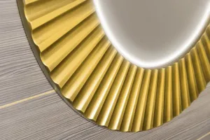 SAPHO - PRIDE guľaté zrkadlo s LED osvetlením v ráme, priemer 90cm, zlato PD950