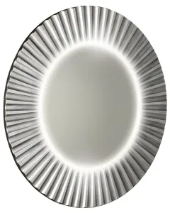 SAPHO - PRIDE guľaté zrkadlo s LED osvetlením v ráme, priemer 90cm, strieborná PD952