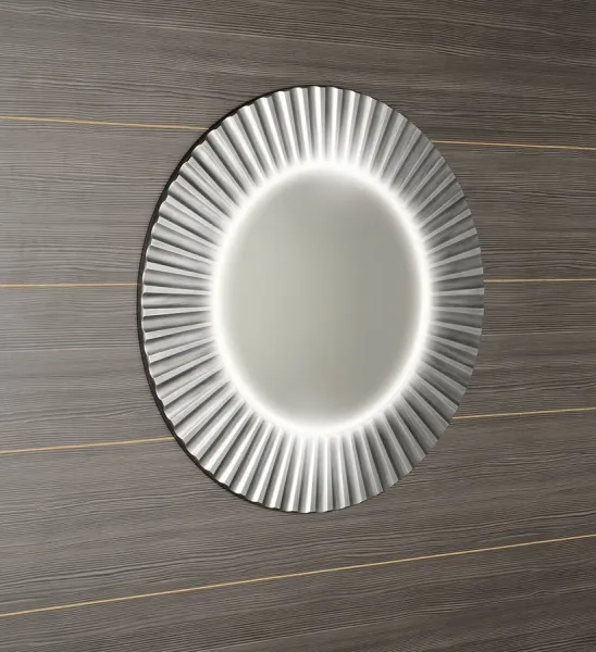 SAPHO - PRIDE guľaté zrkadlo s LED osvetlením v ráme, priemer 90cm, strieborná PD952