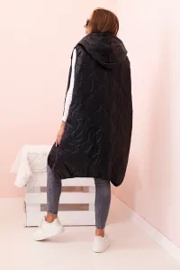 Legínovo Dámska prešívaná vesta Plus Size s kapucňou na zips fango Farba: Čierna, Veľkosť: UNI