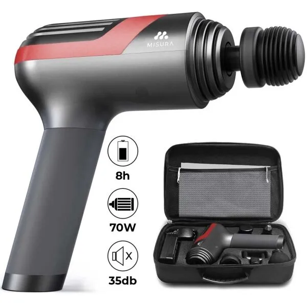 MISURA MB1PRO Masážna pištoľ, tmavo sivá, veľkosť