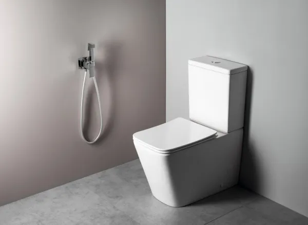 SAPHO - PORTO RIMLESS WC kombi, spodný/zadný odpad, biela PC102WR