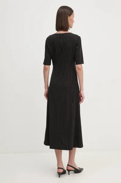 Šaty Dkny S/S Midi Dress Black Stripe