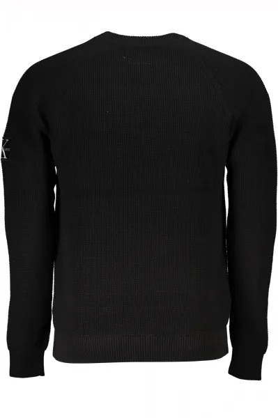 Calvin Klein Men's Regular Fit Cotton Crew Neck Long Sleeve Black Sweater