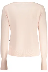 Sveter s prímesou hodvábu Guess Jeans ružová farba, tenký, W4BR84 Z3HO2