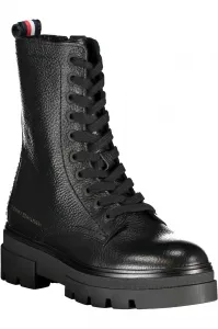 Tommy Hilfiger Women's Logo Rubber Sole Wedge Heel Stylish Looking Boots | Black | fw0fw06732-bds