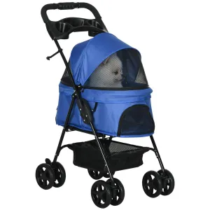 PawHut Kočárek pro psy do 4 kg a 32 cm, modrý