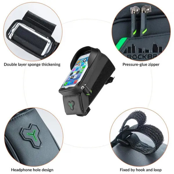 Rockbros Phone Bag cyklistická taška 1.5L, čierna