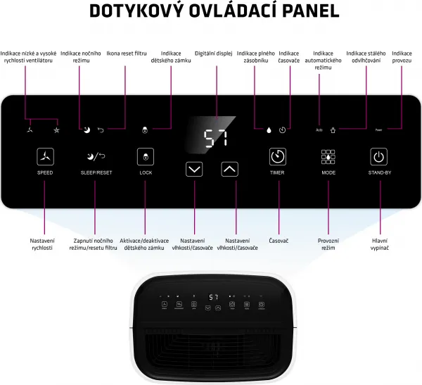 Evolveo Salente odvlhčovač vzduchu WaterStar20, bílá