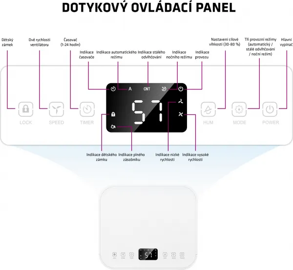 Evolveo Salente odvlhčovač vzduchu WaterStar12, bílá