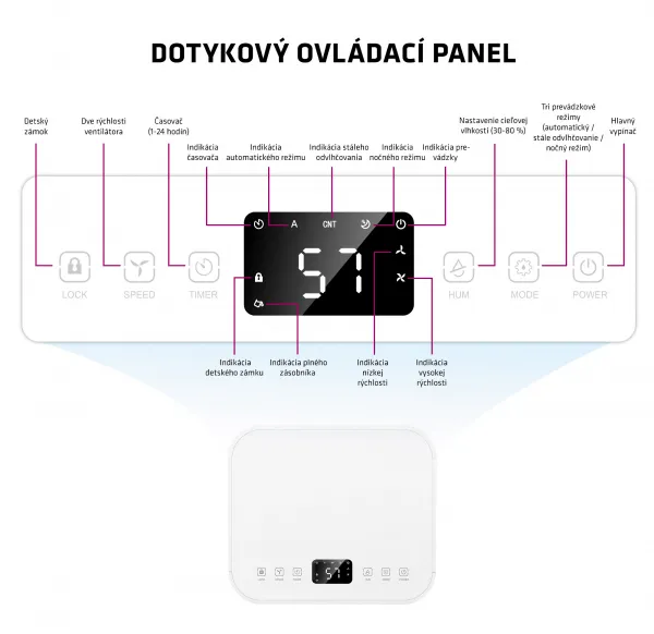 Evolveo Salente odvlhčovač vzduchu WaterStar12, bílá